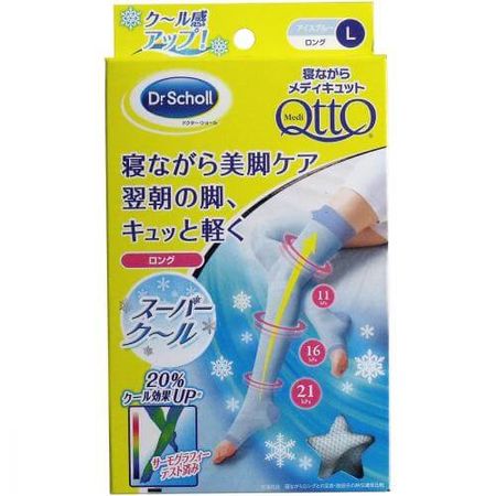 MediQtto 睡眠型涼感瘦腿長筒襪(L號)