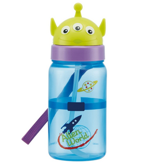 Skater Straw Bottle Die Cut with Straw Alien Toy Story Disney 350ml PBS3STD