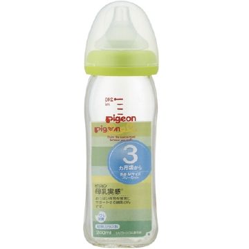 모유 느낌 젖병 내열 유리제 라이트 그린 240ml