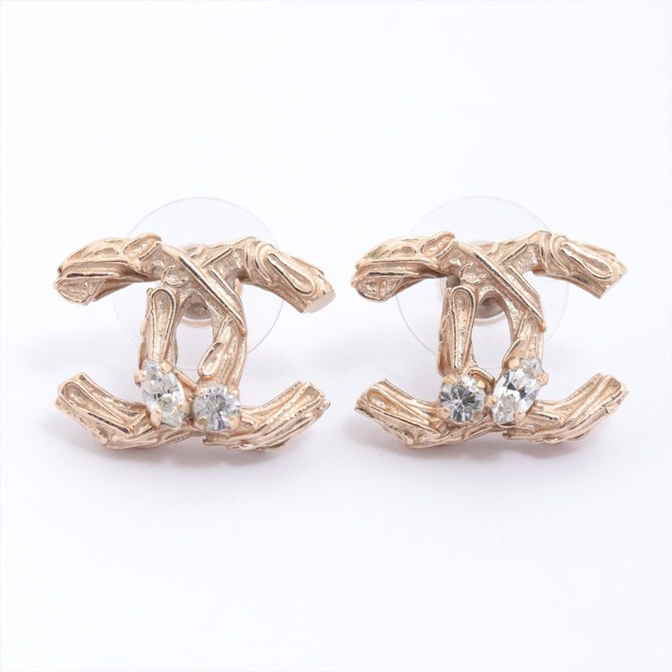 Used goods] Chanel Coco mark earrings GP Champagne Gold B13A ｜ DOKODEMO