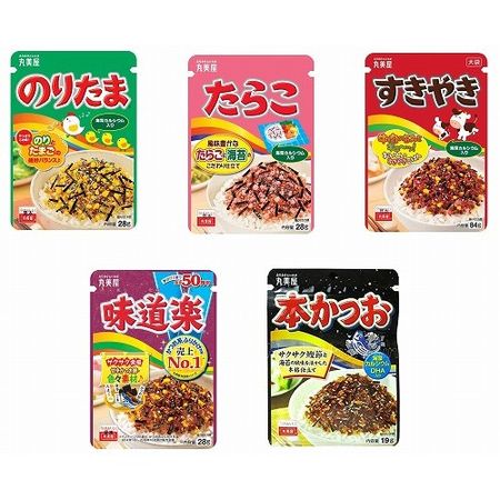 마루미야 후리카케 5종(노리타마, 스키야키, 아지도라쿠, 타라코, 혼카츠오)
