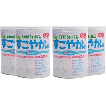 【4개 세트】Bean Stalk 분유 스코야카 M1 (대용량 캔) 800g