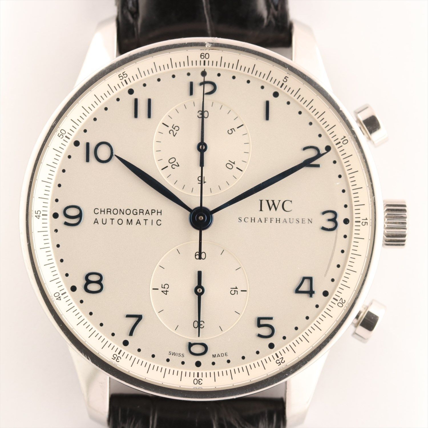 二手精品 Iwc ポルトギーゼiw Ss 革at 白文字盤 多和夢