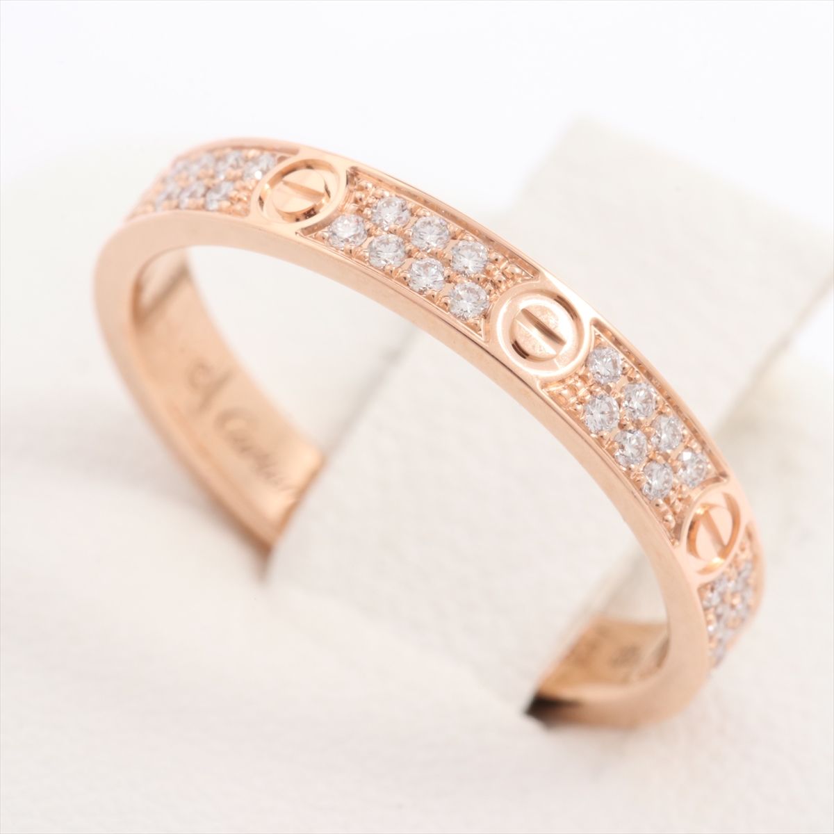 Pre Owned カルティエ Cartier ラブ Sm パヴェダイヤ リング 750pg 46vc Dokodemo