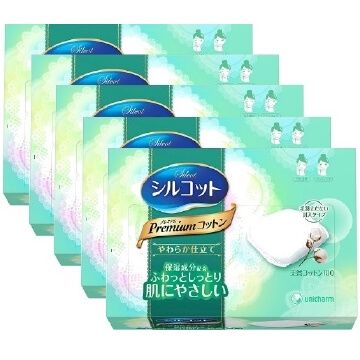 Silcot Premium Cotton Soft Touch, 66 Pads [Set of 5] ｜ DOKODEMO