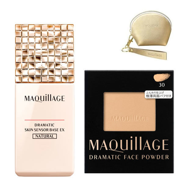 資生堂 MAQuillAGE/心機彩妝 心機戲劇性皮膚基於傳感器和粉餅組（天然及30瘦米色）配有一個小型的袋