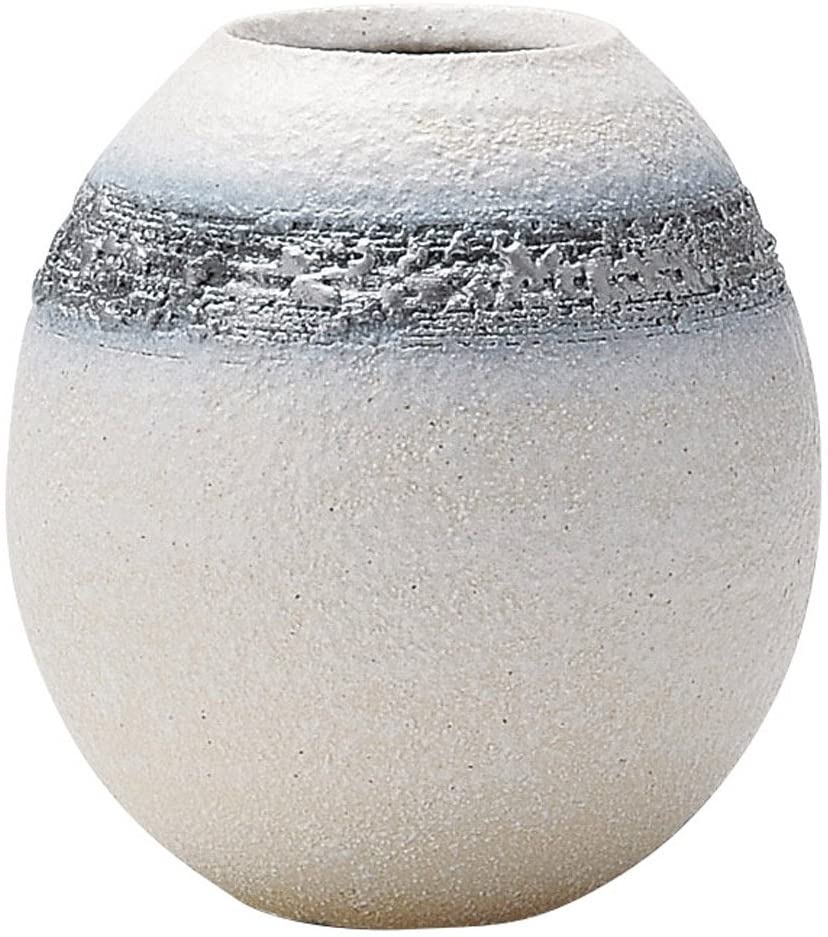 Marui Ceramics 丸伊製陶 信樂燒 へちもん 花瓶 白銀丸