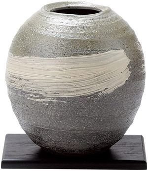 丸伊製陶 信楽焼 へちもん 花瓶 黒磯 丸