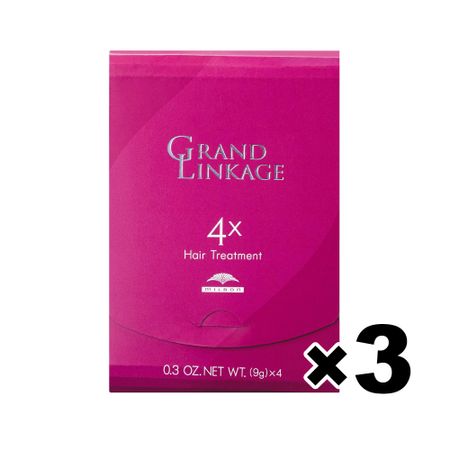 【3件入組特價】 MILBON Grand Linkage 4X護髮素(9g x 4瓶) 保濕型 (粗捲髮適用)