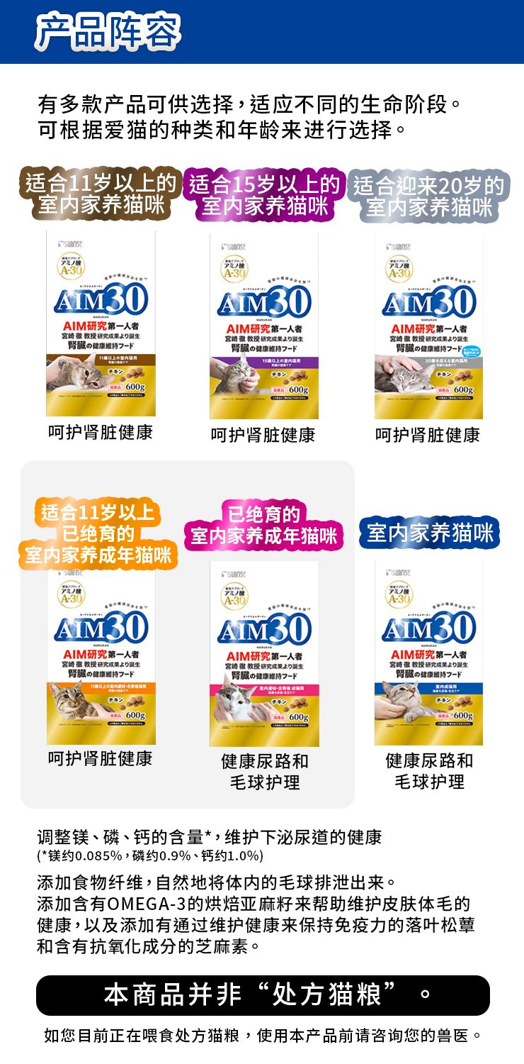 aim30 20 -year -old室内猫肾脏肾脏保健包装包