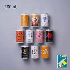 Kura One® West Japan Area Sake Box 10 브랜드 (180ml 알루미늄 할 수 있습니다 *10 병) *Sake Book과 함께