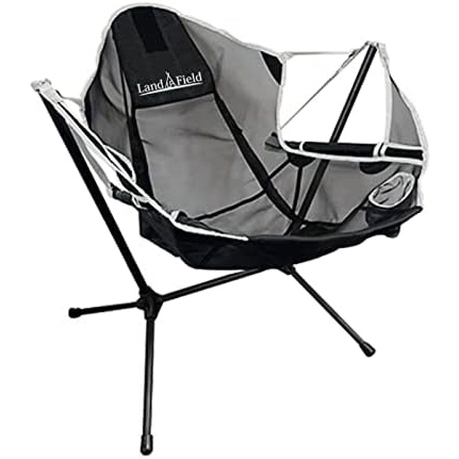 LANDFIELD Landfield Folding Swing Chair Headrest Outdoor Chair Gray LF