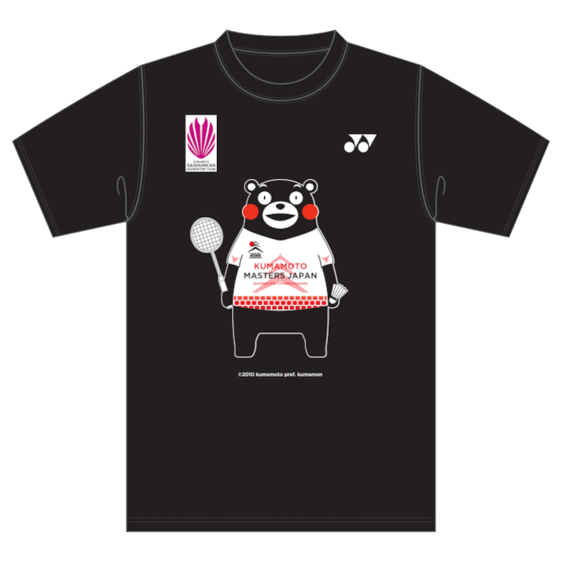 再春館製薬所 バドミントン 熊本マスターズジャパン ロゴTシャツ ブラック