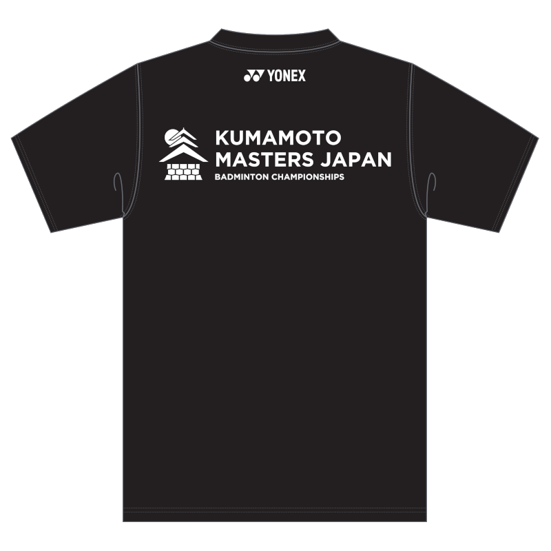 再春館製薬所 バドミントン 熊本マスターズジャパン ロゴTシャツ ブラック ｜ ドコデモ