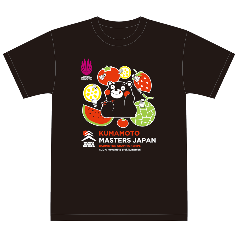 Saishunkan Badminton 배드민턴 쿠마모토 마스터 일본 Meisan t -shirt kumamon ver.