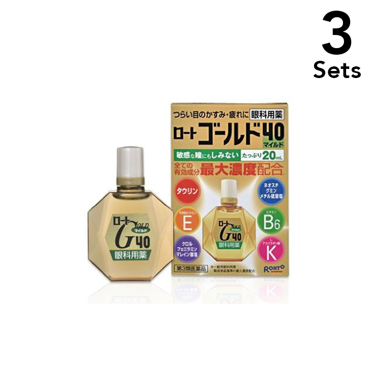 樂敦製藥 樂敦 Gold40(舒視齡) 【限量特價】【3入組】樂敦製藥 GOLD40 溫和眼藥水 20ml 【第3類醫藥品】