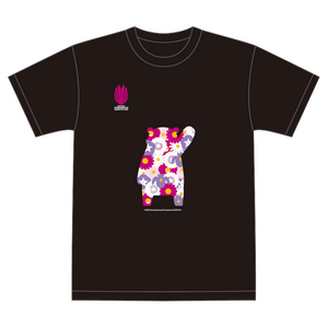 Saishunkan Badminton Flower Silhouette T -s恤Kumamon Ver。