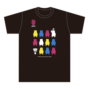 Saishunkan Badminton Colorful Silhouette T -shirt Kumamon Ver.
