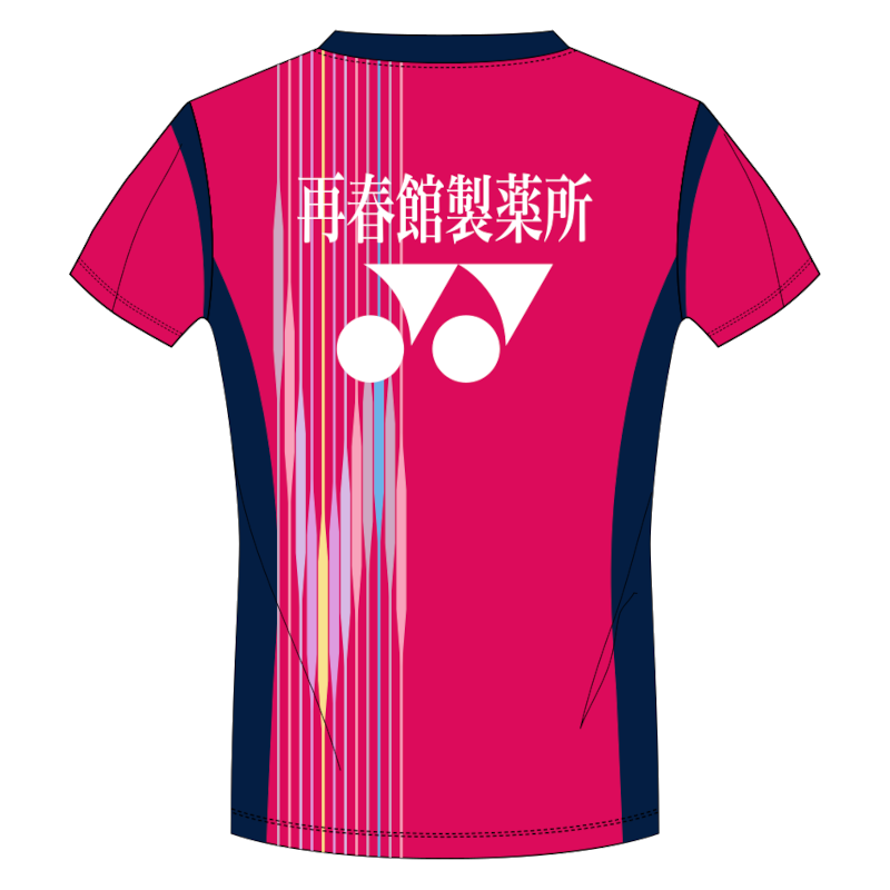 再春館製薬所 バドミントン ユニフォームレプリカ2024 Tシャツ ダークピンク ｜ ドコデモ