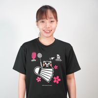 Saishunkan Pharmaceutical Badminton Kumamoto Masters Japan 2024 SAKURA T-Shirt Kumamon Edition - Black