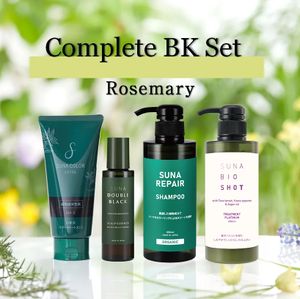 【完整BK套装】SUNA Color Treatment EX Black for Grey Hair 180g + SUNA Scalp Essence Double Black Super 100ml + SUNA Repair Shampoo 400ml + SUNA BIOSHOT Treatment Platinum 400ml