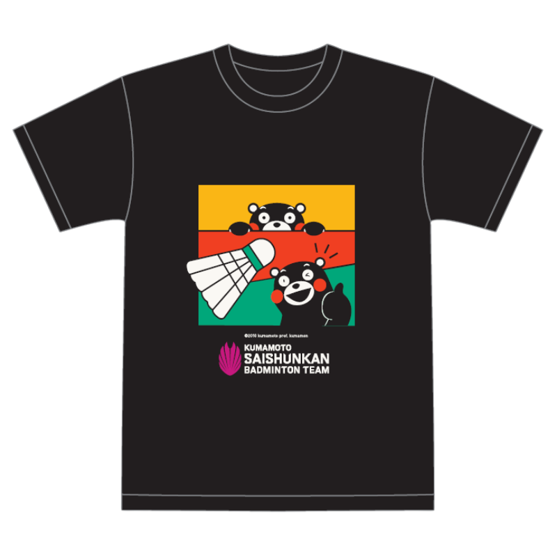 Saishunkan Pharmaceutical Co., Ltd. Badminton Tricolor T-shirt Kumamon version