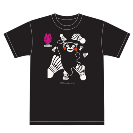 Saishunkan Pharmaceutical Co., Ltd. Badminton Shuttle and Jump! T-shirt Kumamon ver.