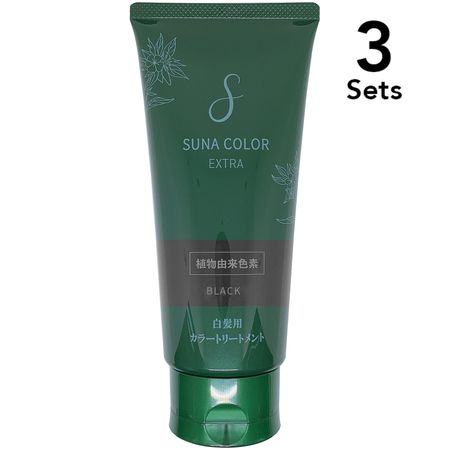 [3件套裝] SUNA 染髮劑 EX （灰髮專用） 180g 黑色