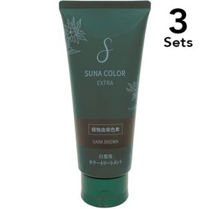 【3개 세트】SUNA 칼라 트리트먼트 EX 백발용 180g 다크 브라운