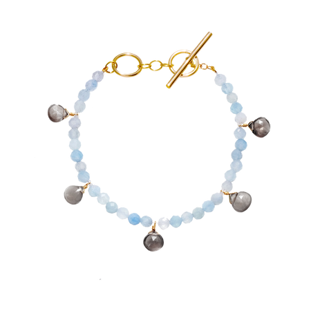 NATURALI JEWELRY 팝핑 스톤 팔찌 (문 스톤 & Aquamarine)