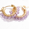 NATURALI JEWELRY ピンクアメジスト巻きフープピアス S