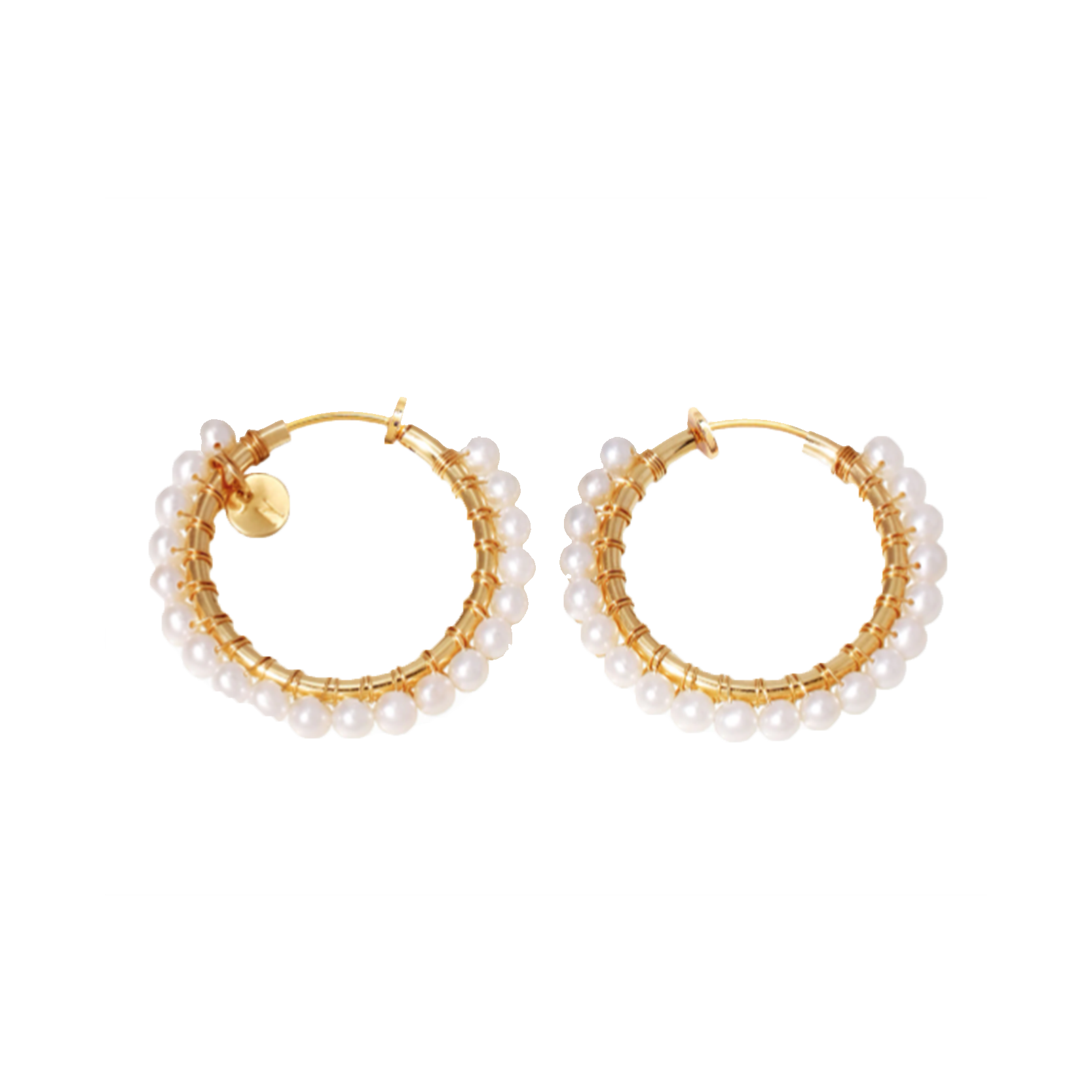 NATURALI JEWELRY 진주 감기 후프 귀걸이 M