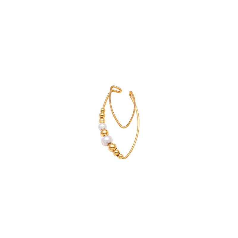 NATURALI JEWELRY 더블 라인 아몬드 이어 커프