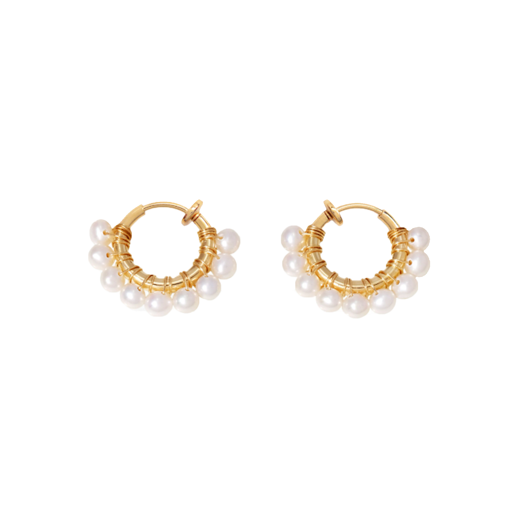 NATURALI JEWELRY 진주 감기 후프 귀걸이 S