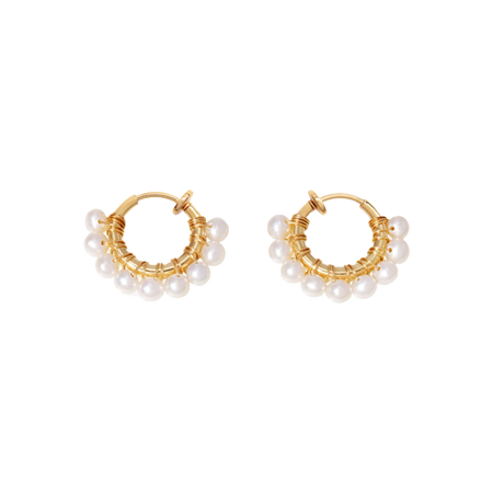 NATURALI JEWELRY 진주 감기 후프 귀걸이 S
