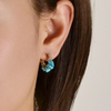 NATURALI JEWELRY 청록색 & 래브라도 라이트 감기 후프 귀걸이