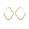 NATURALI JEWELRY 타원형 꽃 감기 후프 진주 귀걸이 아기 M