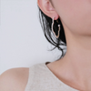 NATURALI JEWELRY 타원형 꽃 감기 후프 진주 귀걸이 아기 M