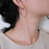 NATURALI JEWELRY 타원형 꽃 감기 후프 진주 귀걸이 아기 M