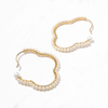 NATURALI JEWELRY 타원형 꽃 감기 후프 진주 귀걸이 아기 M