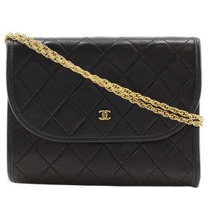 Pre-owned CHANEL Matelasse Mini Shoulder Bag, Chain Shoulder Bag C00060, Made in France, Black, Crossbody, Shoulder Strap, Snap Buttons, Women's
