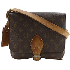 Pre-owned LOUIS VUITTON Cartouchiere 22 Shoulder Bag, Vintage M51253, Monogram Canvas, Made in France, Brown, Crossbody/Shoulder Bag, Strap Clasp, Women's