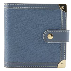 Pre-owned LOUIS VUITTON Compact Zip Bi-fold Wallet, Suhali Line, M91829, Blue Goatskin, Made in France, 2005, MI0045, Snap Button, Compact Zip, Women's.