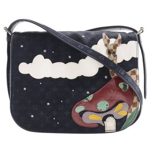Pre-owned LOUIS VUITTON Musette Shoulder Bag, Comte de Fée, M92273, Monogram Satin and Porcelain, Made in France, 2002, Black, SR0032, Crossbody/Shoulder Bag, A5 Size, Magnetic closure, Women's.