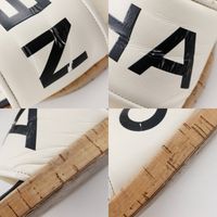 Pre-owned CHANEL CHANEL Logo Mules G34876, Leather and Cork, Made in Italy, White/Black, Women's