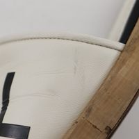 Pre-owned CHANEL CHANEL Logo Mules G34876, Leather and Cork, Made in Italy, White/Black, Women's