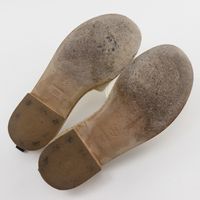 Pre-owned CHANEL CHANEL Logo Mules G34876, Leather and Cork, Made in Italy, White/Black, Women's