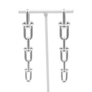 Pre-owned Tiffany & Co. Hardware Graduated Link Earrings, 925 Sterling Silver, approximately 22.5g. Women's.