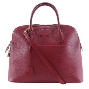 Pre-owned Hermès Bolide 35 handbag, Ardennes, Made in France, 2011, Red, □O, Shoulder/Handbag, 2-way, A4, Zippered, Women's.