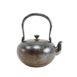 순은제 망치 문 온수 기타 잡화 약 캔 은병 煎茶 도구 순은제 순은 실버 Pure silver hammered design kettle _【중고】